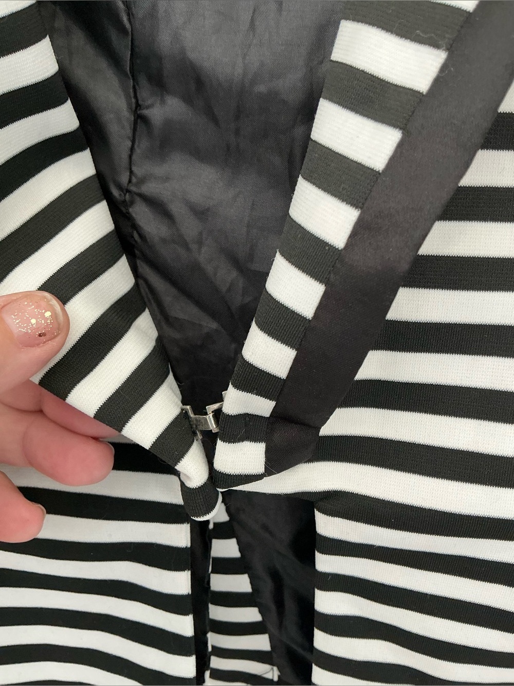 Passaxella Black & White Striped Blazer Jacket Women’s Size Small - Picture 6 of 11